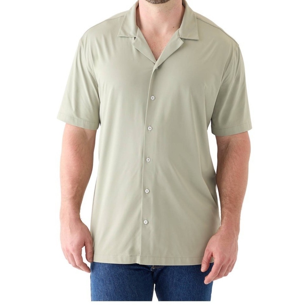Truth By Republic Shirt Men's Size Large Short Sleeve Stretch Knit NWT Moon Grey